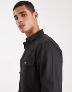 Tall*DESIGN Cotton Shacket In Black