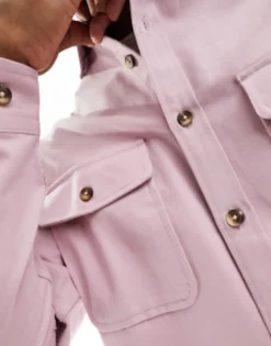 Tall*DESIGN Cotton Shacket In Lilac