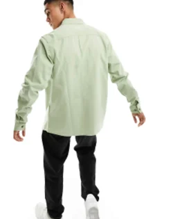 Tall*DESIGN Cotton Shacket In Mid Green