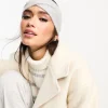 Beanies*DESIGN Cross Over Knit Headband In Grey Marl Light Grey