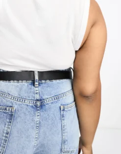 Belts*Curve Design Waist And Hip Jeans Belt In Black