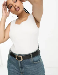 Belts*DESIGN Curve Wavy Buckle Belt In Black
