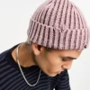 Beanies*DESIGN Distressed Beanie In Lilac Purple