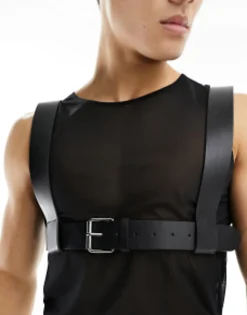 Belts*DESIGN Faux Leather Body Harness In Black