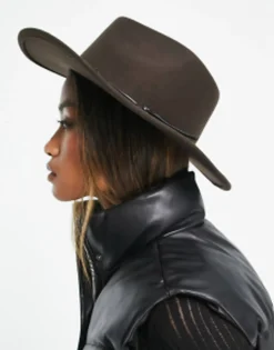 Hats*DESIGN Felt Fedora With Size Adjuster In Brown