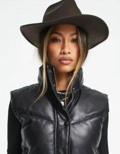 Hats*DESIGN Felt Fedora With Size Adjuster In Brown