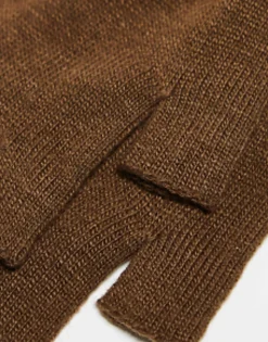 Gloves*DESIGN Fingerless Gloves In Brown