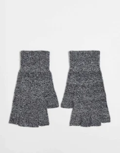 Gloves*DESIGN Fingerless Gloves In Marl Grey