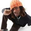 Beanies*DESIGN Fisherman Beanie Stone And Orange