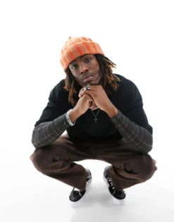 Beanies*DESIGN Fisherman Beanie Stone And Orange