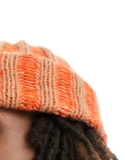 Beanies*DESIGN Fisherman Beanie Stone And Orange