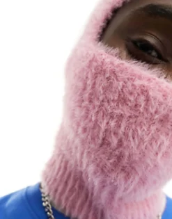 Beanies*DESIGN Fluffy Balaclava In Pink