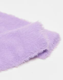 Gloves*DESIGN Fluffy Mittens In Purple Lilac