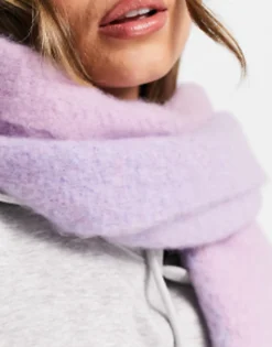 Scarves*DESIGN Fluffy Tassel Scarf In Pink Mix