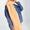 Scarves*DESIGN Fluffy Tassel Scarf In Coral