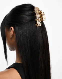 Hair Accessories*DESIGN Hair Clip Claw With Double Prongs In Pale Tort Brown