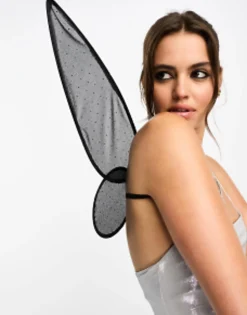 Hair Accessories*DESIGN Halloween Angel Wings With Diamante Black