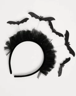 Hair Accessories*DESIGN Halloween Headband With Bat Boppers Black