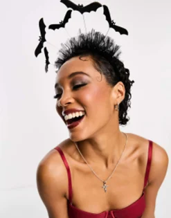 Hair Accessories*DESIGN Halloween Headband With Bat Boppers Black