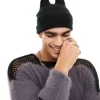 Beanies*DESIGN Halloween Horned Beanie In Black