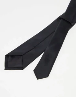 Ties*DESIGN Halloween Slim Tie With Skull Embroidery In Black