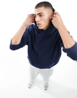 Tracksuits*DESIGN Heavyweight Oversized Hoodie In Navy - Navy