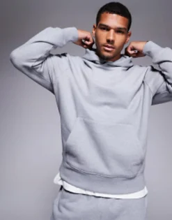 Tracksuits*DESIGN Heavyweight Oversized Hoodie In Grey Marl