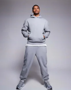 Tracksuits*DESIGN Heavyweight Oversized Hoodie In Grey Marl