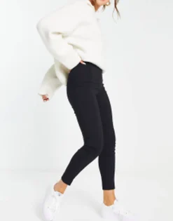 Suits & Tailoring*DESIGN High Waist Trousers Skinny Fit In Black
