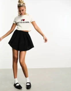 Shorts*DESIGN High Waisted Skort In Black