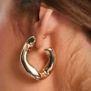 Gifts*DESIGN Hoop Earring With Twist Link In Tone Gold