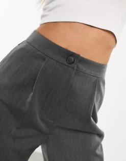 Trousers & Leggings*DESIGN Hourglass Relaxed Dad Trouser In Grey