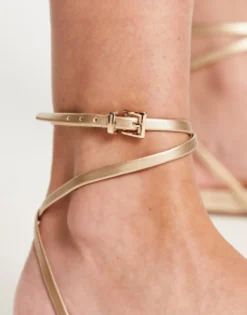 Flat Sandals*DESIGN Jamila Toe Loop Espadrille In Gold