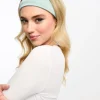 Hair Accessories*DESIGN Jersey Headband With Ribbed In Sage