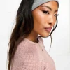 Hair Accessories*DESIGN Jersey Headband With Ribbed In Charcoal