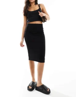 Skirts*DESIGN Jersey Pencil Midi Skirt In Black