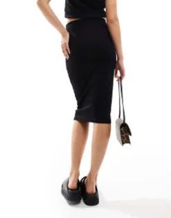 Skirts*DESIGN Jersey Pencil Midi Skirt In Black