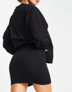 Skirts*DESIGN Jersey Pencil Mini Skirt In Black