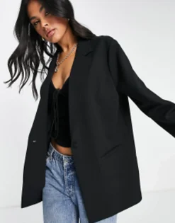 Suits & Tailoring*DESIGN Jersey Slouchy Suit Blazer In Black