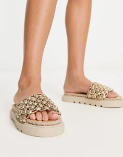 Sandals*DESIGN Jupiter Woven Espadrille In Gold