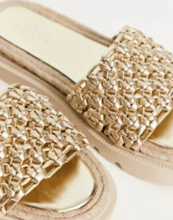 Sandals*DESIGN Jupiter Woven Espadrille In Gold