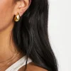 Gifts*DESIGN 14K Plated Earrings With Molten Stud Gold