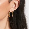 Gifts*DESIGN 14K Plated 25Mm Hinge Hoop Earring Gold