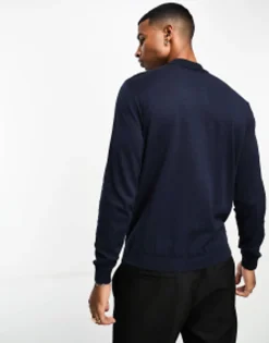 Polo Shirts*DESIGN Knitted Essential Polo In Navy