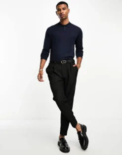 Polo Shirts*DESIGN Knitted Essential Polo In Navy