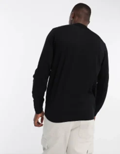 Polo Shirts*DESIGN Knitted Essential Polo Jumper In Black