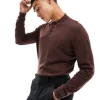 Polo Shirts*DESIGN Knitted Essential Polo In Green Brown