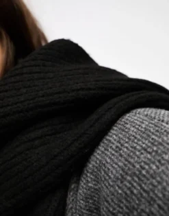 Scarves*DESIGN Knitted Scarf In Black