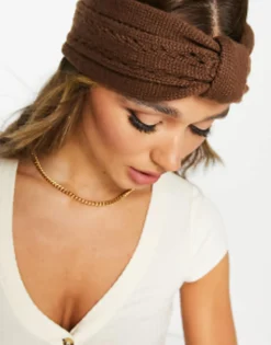 Hair Accessories*DESIGN Knot Front Headband In In Brown Chocolate