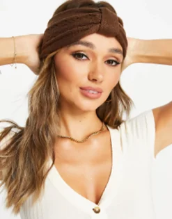 Hair Accessories*DESIGN Knot Front Headband In In Brown Chocolate
